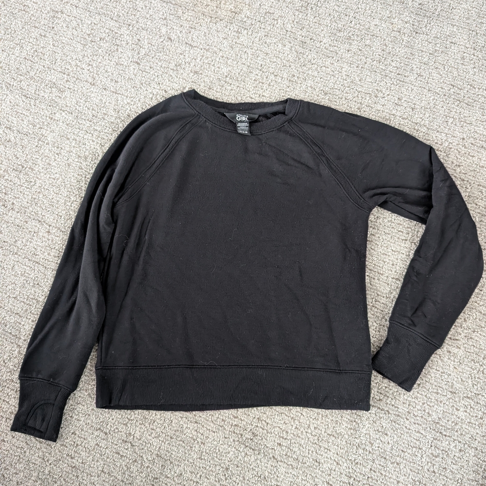 Athleta Girl Black Crewneck Sweatshirt